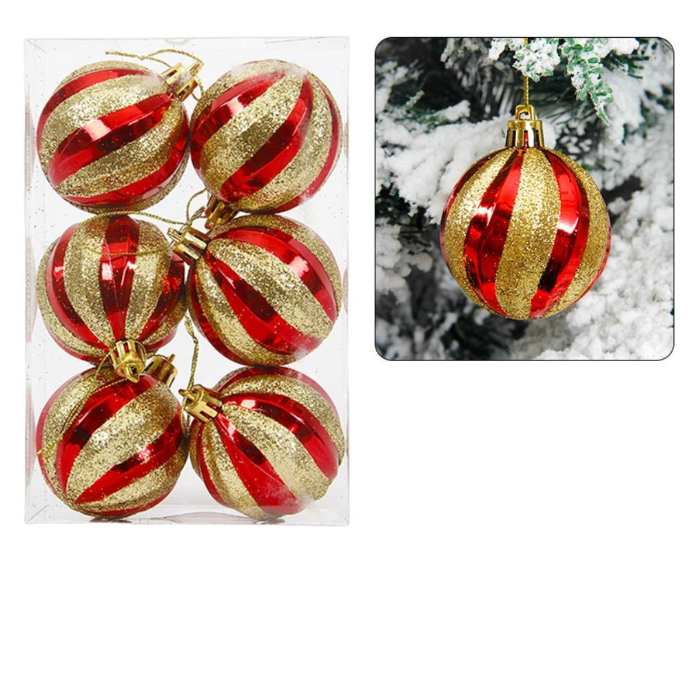 6Pcs/Set Gift Xmas Tree Decoration 6cm Christmas Spheres Pendant Party Decoration