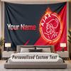 Custom Name Text Tapestry Ajax Amsterdam Personalized Polyester Wall Tapestry For Bedroom And Room