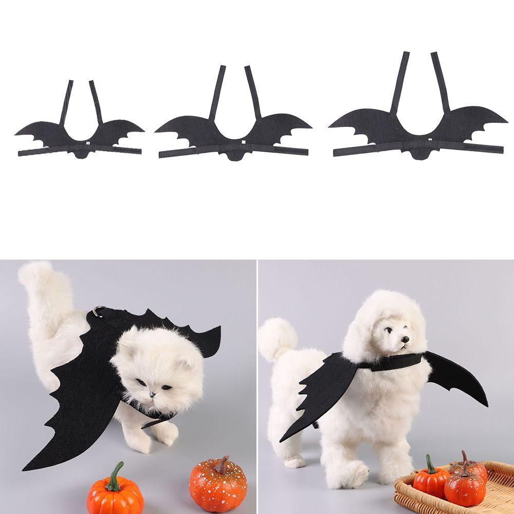 With Traction Rope Hook Cosplay Prop Party Dress Pet Costume Halloween Dog Cat Bat Wings