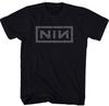 Camiseta Masculina Cinza com Logo NIN Nine Inch Nails Rock Música Banda Clássica Nova Preta Unissex