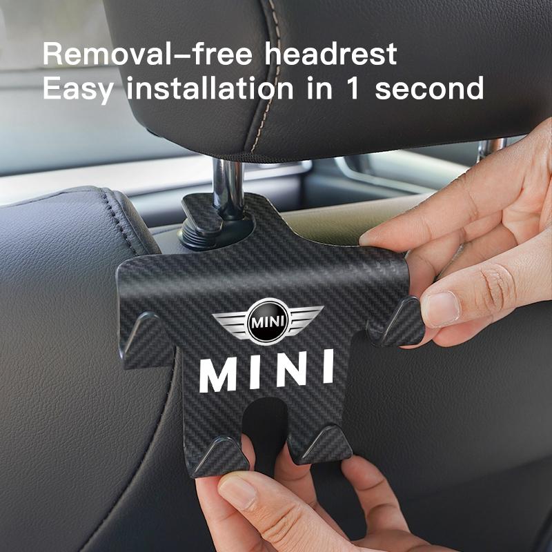Carbon Fiber Portable Car Seat Back Hooks For MINI JCW Cabrio Cooper Countryman Aceman Clubman Coupe Paceman Roadster Hub Cap