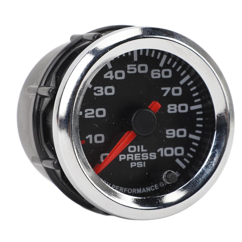 52mm Öldruckanzeige 12V 0‑100PSI Hohe Genauigkeit Öldruckmesser Mit Schrittmotor für Auto Wohnmobil Yacht