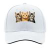 Fun ThreeCat Print Baseball Cap Outdoor Unisexs Casual Sports Bucket Hat Adjustable Vintage Baseball  Sandwich Baseball Cap