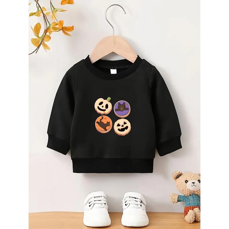 European sizes A Cute And Simple Halloween Print Design, a Lightweight Round-Neck Sweatshirt for Baby Kids, Durable And Wrinkle-Resistant