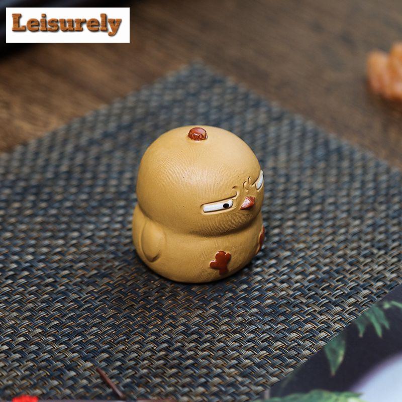 Søt Fugl Te Kjæledyr Te-seremoni Følge Håndlaget Lilla Leire Kylling Te Kjæledyr Figur for Elskere Hjemmedekor Kung for Hyller