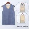 Men's Wool Silk Seamless Warm Vest - Double-Sided Fleece Lined, Thickened, Solid Color Base Layer for Autumn and Winter