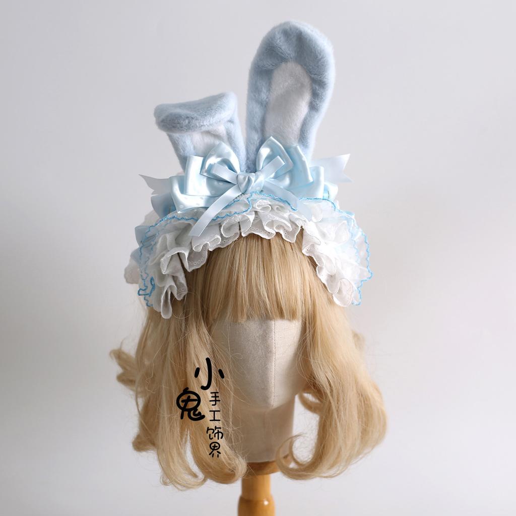 Original Multi-color Lolita Cute Rabbit Ear Headband Polka Dot Bow Rabbit Kc Cute Rabbit Headband Hairpin Hair Accessories