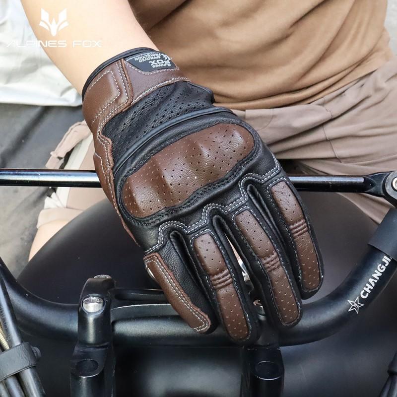 Real Leather Motorcycle Gloves Men Women Full Finger Touchscreen Windproof Riding Gear All Season