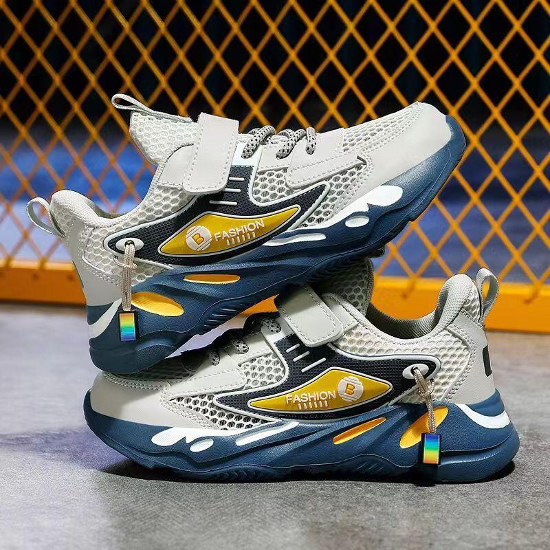 Breathable Sports Shoes Mesh Casual Shoes Middle and Large Children Elementary School Students Soft Platform Dad Shoes Running Lightweight Boys Child