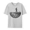 Astronaut Moon Hemisphere Men's 100% Cotton Short sleeved Fashion Women's T-shirt Casual Street Clothing
