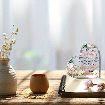 Acrylic Heart-shaped Souvenir - a Gift of Friendship for Ladies, a Birthday Gift, a Souvenir, Suitable for Home and Office Desk