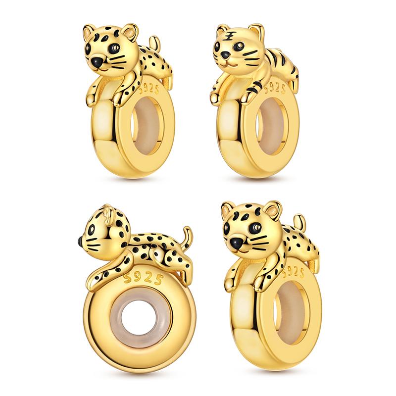 

Pink Cat Paw Charms Exquisite 925 Silver Blue Zircon Animal Black Cat Lovely Dog Charm Diy Fit Bracelet For Women Jewelry Gift