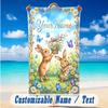 Easter Bunny Theme Beach Towel Personalized Custom Name & Text Soft Quick Dry Beach Towel for Swimming Travel