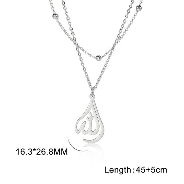 Cazador Classic Arabic God Allah Pendant Necklaces Gold Color Stainless Steel Women Men Islamic Muslim Chain Necklace Jewelry