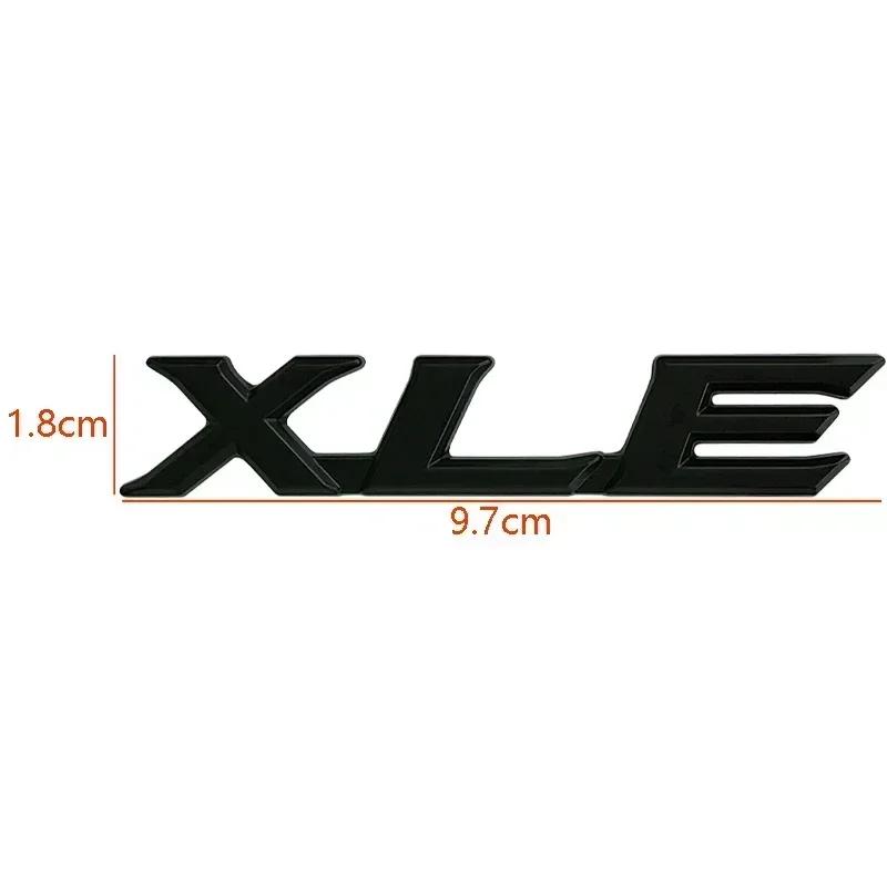 RE02Metal XLE Logo Letters Car Rear Trunk Emblem Badge Sticker Decals For Toyota Sienna RAV4 Corolla Camry Car Styling Accessories