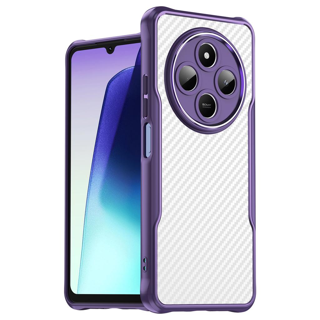 For Xiaomi Poco C75 4G/Redmi 14R 5G/14C 4G Case Carbon Fiber Scratch-Resistant TPU+PC Phone Cover