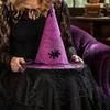 Costume Accessories for Carnival Nights Halloween Witch Hat, with Lace Mesh And Simulated Spiders, Gothic Style Holiday Photo Props Accessory, Parties