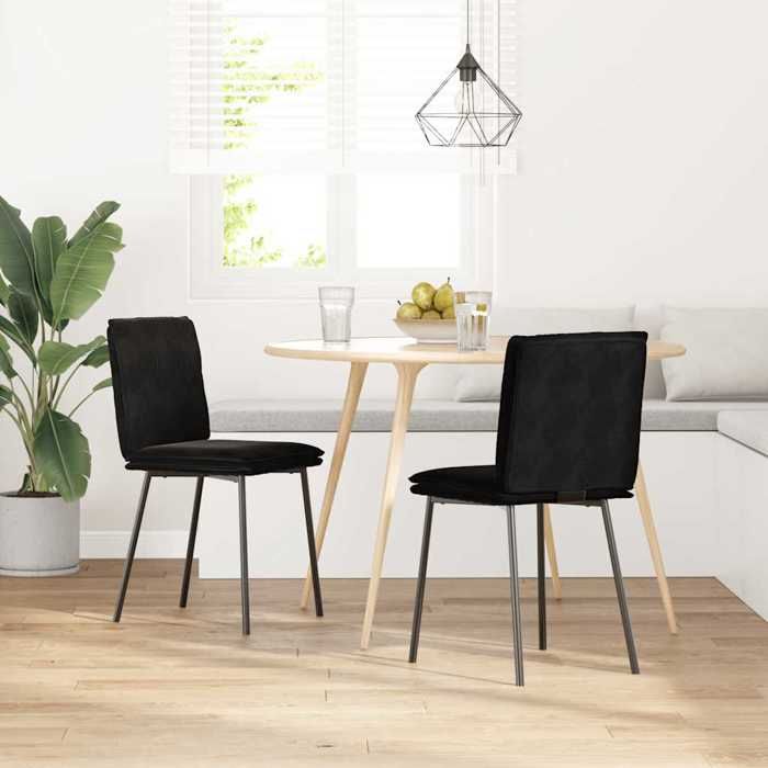 VidaXL Chaises à manger lot de 2 Noir Velours, chaise, chaise de salon, chaise d'accent, chaise de cuisine, siège de salle à 4101250
