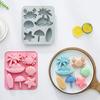 6-fach Silikonform Tropischer Strand Thema Sommer Tier Krabbe Muschel Fondant Süßigkeiten Schokolade Form DIY Backzubehör
