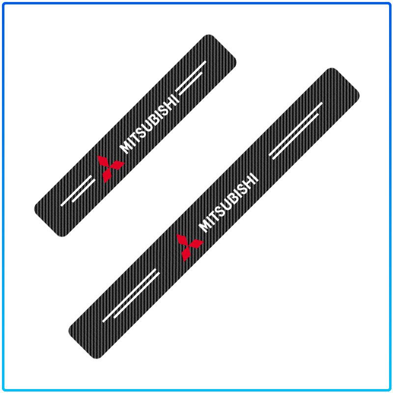 4Pcs Carbon Fiber Car Door Sill Protection Sticker Anti-scratch Refit For Mitsubishi Lancer 7 8 I200 Pajero Montero Sport Outlander ASX Mirage Eclipse