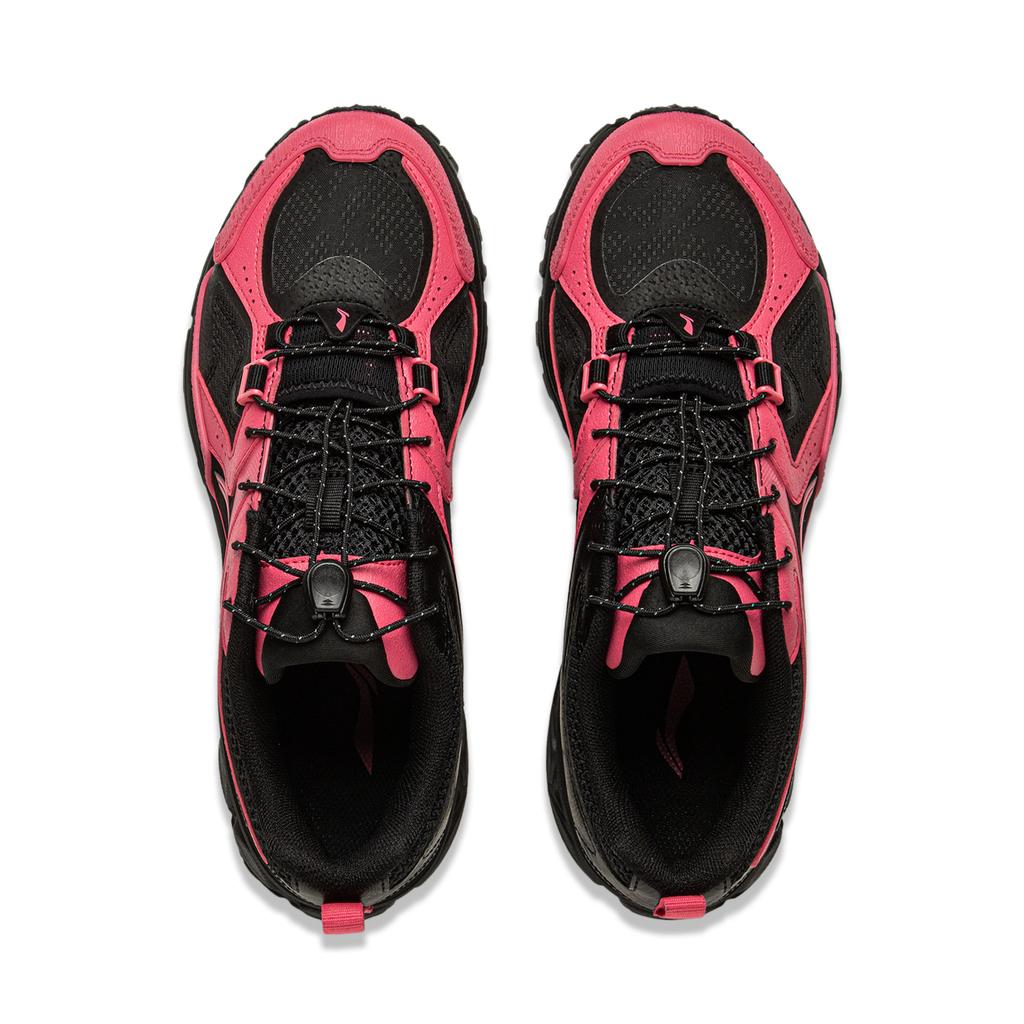 New LiNing Support 2.0 Trail V2 Anti Slip Wear Resistant Low Top Sprint Running Shoes Women's Black Pink ARXU024-1