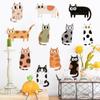 Cute Cat Wall Stickers for Kids Room Removable Self Adhesive Animal Wall Decor Cartoon Kitty Nursery Decals