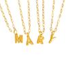 Stainless Steel Plated 18K Gold Small Square Chain Three-Dimensional 26 Letter Pendant Necklace Fashion Jewelry Nc-1958