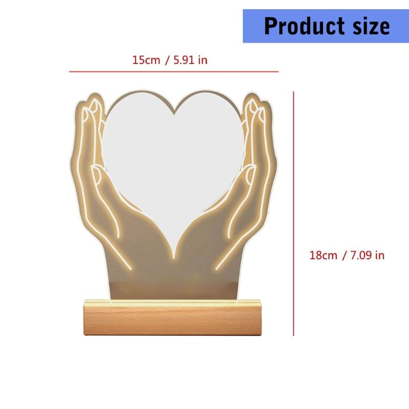 LED Picture Frame With Unique Couple Photo Bedsides Lamp For Bedroom Decoration Valentine's Day Gift