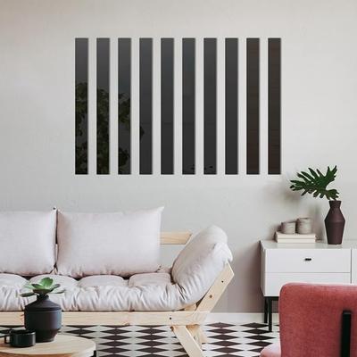 20 Pcs Mirror Wall Stickers Striped Design Art Tile Decal DIY Self Adhesive Removable Acrylic Mirror Wall Stickers and Murals for Home Decor
