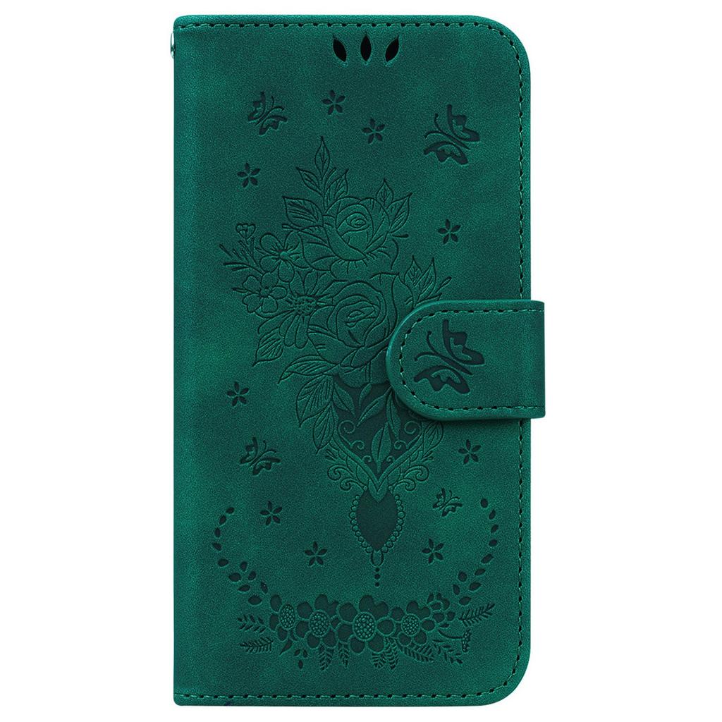 For Realme 14 5G Case PU Leather Wallet Phone Cover Butterfly Flower Imprint