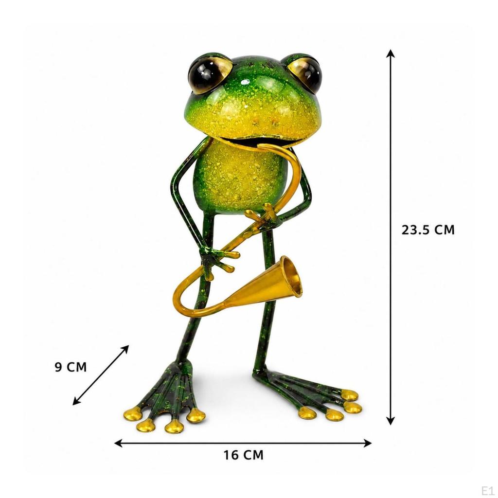 Frog Figurine Handcrafted Statue Standing Ornament for Gardeners, Collectors, Balcony,