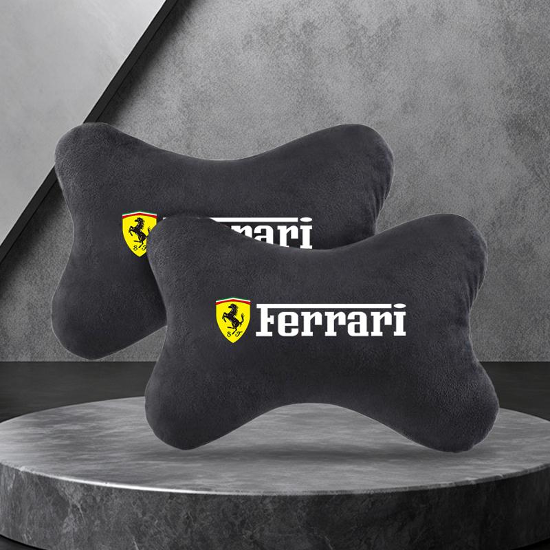 2/4pcs Car Neck Headrest Pillow Seat Belt Protector Pads For Ferrari F1 F8 F80 SF90 Stradale SF90Spider 296 GTB 296 GTS 812 TG1