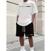 2026 Set Casual da Uomo Abbigliamento Estivo Top a Maniche Corte Color-Block Pantaloncini Larghi con Coulisse Ensemble alla Moda Streetwear