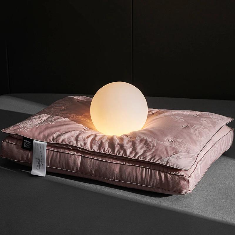 Mulberry Silke Puter For Sove Naturlig Silkefyll Gongsatin Jacquard Anti Mite Myk Helsevesen Sengetøy Hotell Nakkeputer