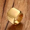 Vnox Heavy A-Z Initial Stamp Ring for Men Gold Color Solid Stainless Steel Signet Ring Chunky Punk Finger Jewelry Customize Gift