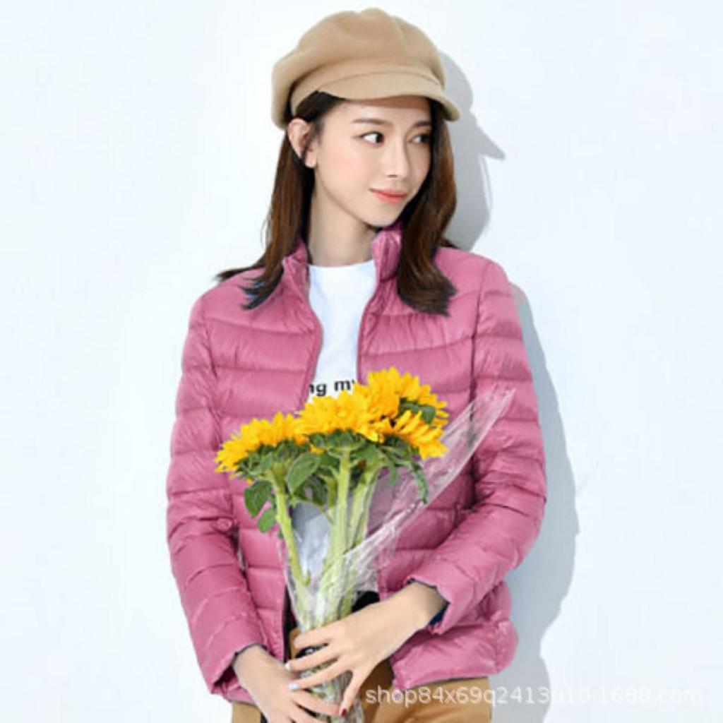 Novo Casaco Curto Acolchoado de Algodão para Mulher, Leve, Grosso, Quente, Ajuste Slim, Versão Coreana, Moda, Seda e Algodão, Sem Saco de Armazenamento