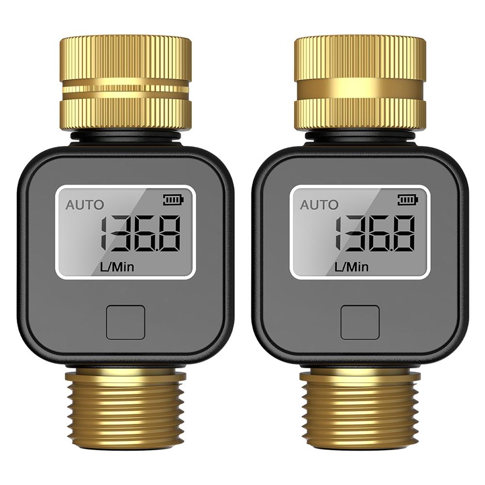 Digital Water Flow Meter Brass Inlet Outlet Water Consumption Test Meter Flow Rate Measure Tool for Watering Irrigation Hose