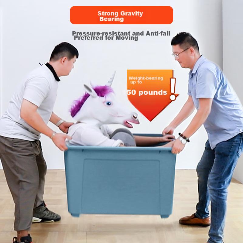 Xitianlong Plastic Storage Box, Tempered Upgraded Version, Pressure-Resistant Clothing Organizer, Car Storage Container, 65L, Cyan Color, 1 Piece