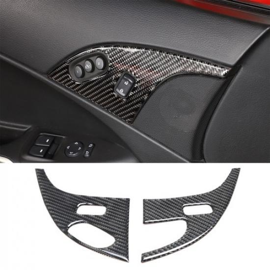 Carbon Fiber Interior Door Lock Panel Trim Sticker For Corvette C6 2005-2013 US