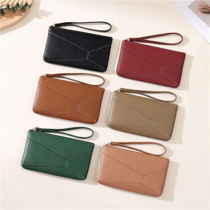 Stitching Pu Women's Mobile Phone Bag Large Capacity Fashion Retro Dinner Clutch