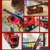Large Alloy Ladder Fire Truck Toy