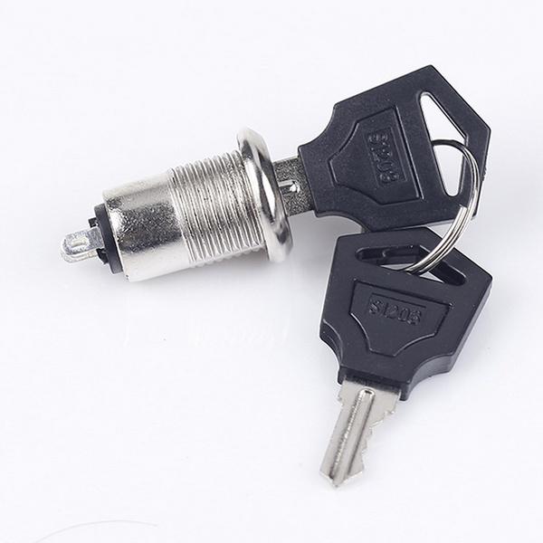 Knapplås PÅ-AV-terminaler Switch Rostfri Stell + 2 nycklar