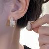1Pair of Light Luxury Micro-inlaid Zircon Ear Buckles, Young Women's Fashion Earrings