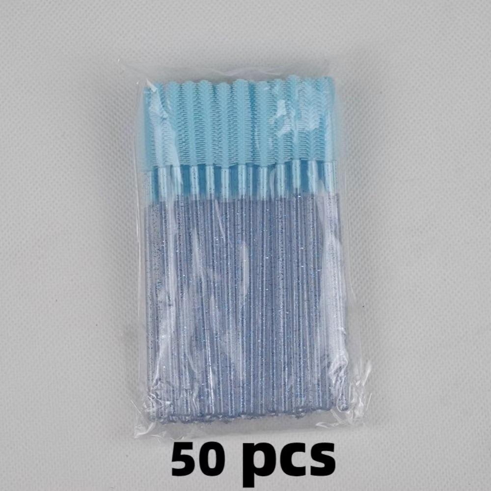 50pcs New Crystal Silicone Eyelash Brush Microbrush Cosmetics Tool Lash Makeup Brushes Eyelashes Extension Spoolie Eyebrow Comb