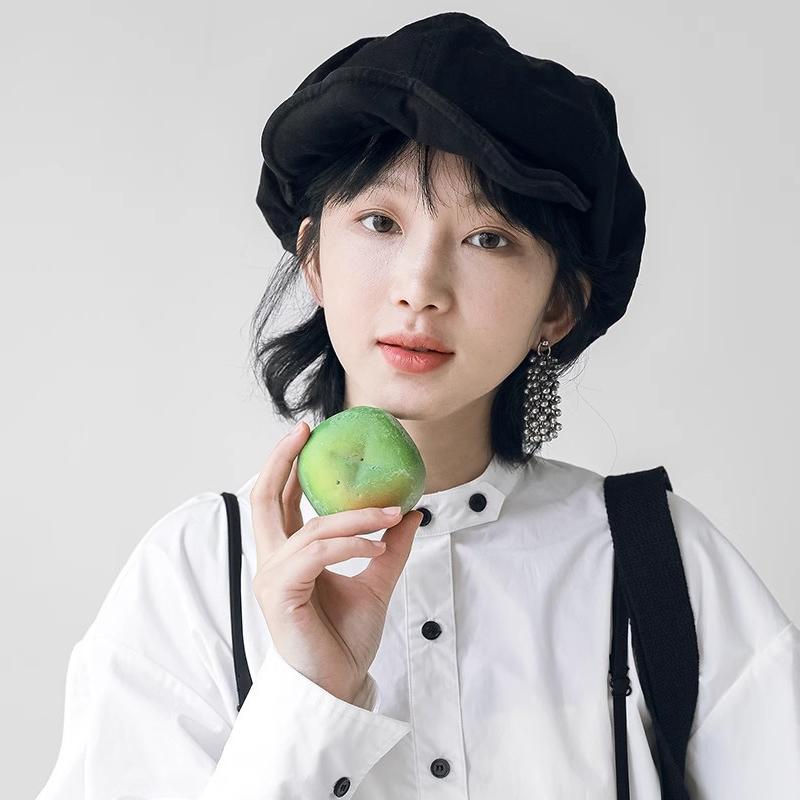 Beret Retro Cloud Hat Women's Face Show Small Artistic Painter Hat Versatile Simple Vintage Short Eaves