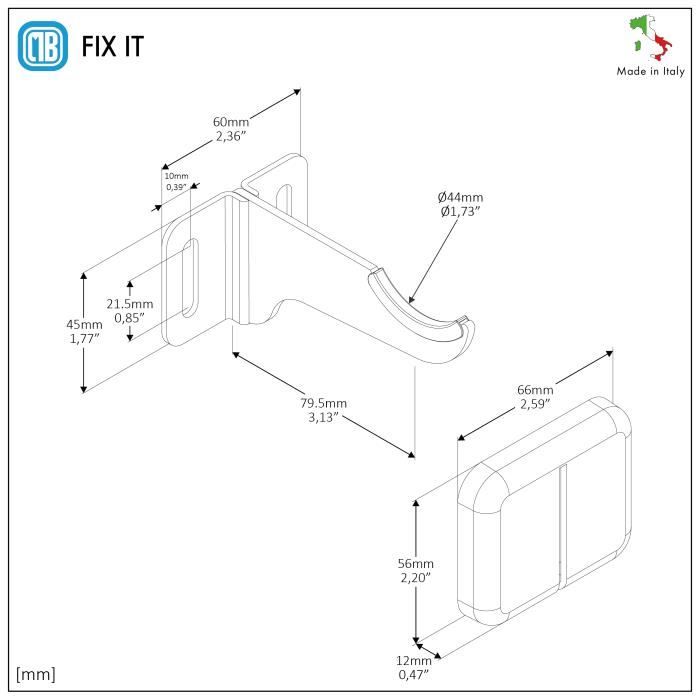 Supports muraux pour radiateurs en aluminium MB - Capacité max 100 kg - Blanc