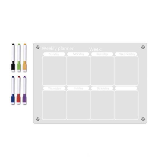 

Магнитная доска-планировщик на неделю с 6 цветными маркерами, многоразовый прозрачный акриловый календарь на холодильник, доска для планирования еженедельного расписания с сухим стиранием L