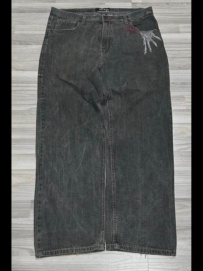 Bigboy Men's American Street Hip-Hop Print Casual Straight Jeans