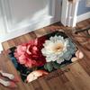 1Pcs Anti Fatigue Kitchen Rugs,   Flowers Print Waterproof Non-Slip Thick Cushioned Kitchen Mat Heavy Duty Comfort Standing Mat for Kitchen