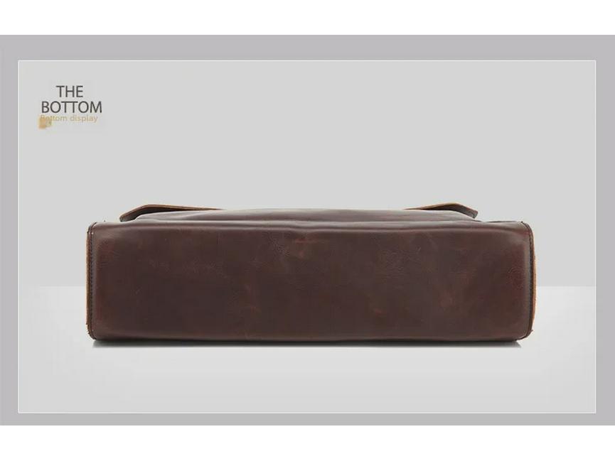 Koreańska Męska Torba Kurierska Retro Business - Skóra Crazy Horse na Ramię i do Ręki, Teczka Podróżna